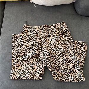 Zara Leopard Print Cropped Pants